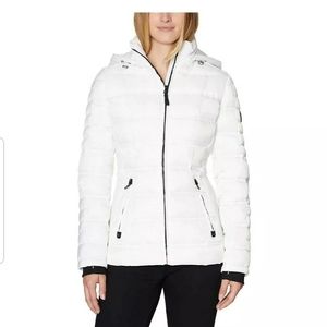 Nautica Women’s Water Resistant Puffer Jacket with detachable Hood
